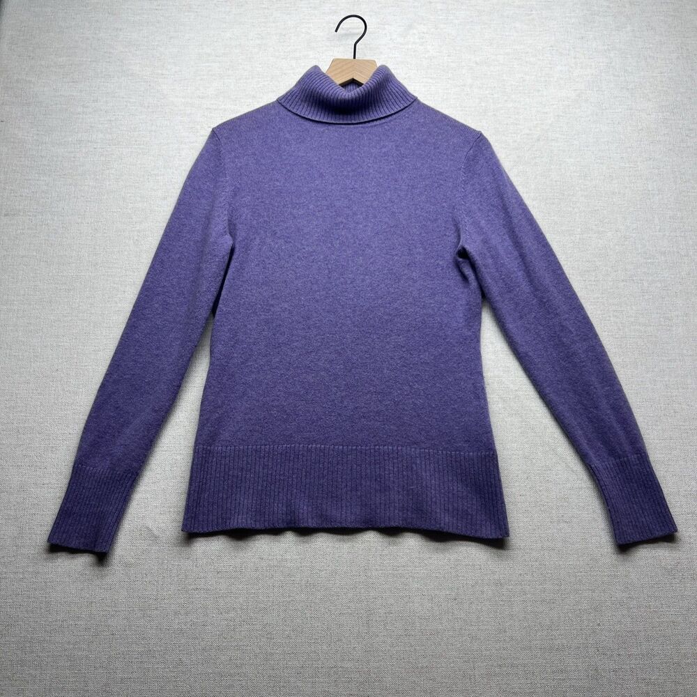 Apt. 9 Womens Purple 100% Cashmere Turtleneck Sweater Long Sleeve Sz M Medium